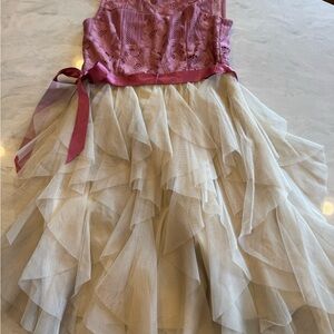 Rare Editions Rose and Cream Lace Dress